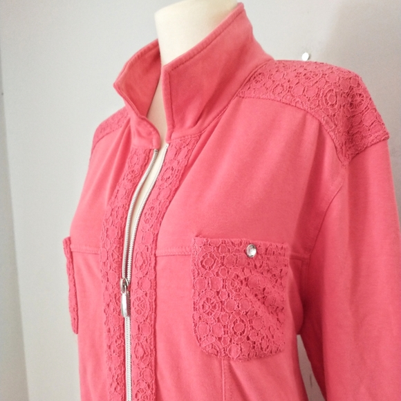 ONQUE Casuals Knit Jacket Zip Front 2X Sweatshirt - Picture 3 of 9